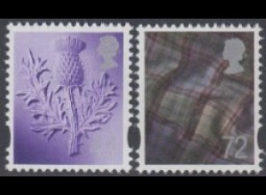 GB-Schottland Mi.Nr. 90-91 Freim.Distel und Tartan (2 Werte)
