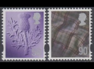GB-Schottland Mi.Nr. 106-07 Freim.Distel und Tartan (2 Werte)