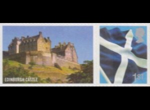 GB-Schottland Mi.Nr. 108Zf Freim.Flagge (1st Zierfeld Edinburgh Castle)