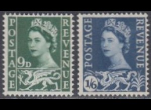 GB-Wales Mi.Nr. 5-6 Freim.Königin Elisabeth II (2 Werte)