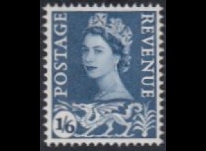 GB-Wales Mi.Nr. 12 Freim.Königin Elisabeth II (1'6)