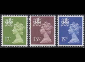 GB-Wales Mi.Nr. 28-30 Freim.Königin Elisabeth II (3 Werte)