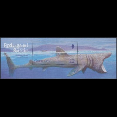 Guernsey Mi.Nr. Block 40 Gefährdete Tiere, Riesenhai