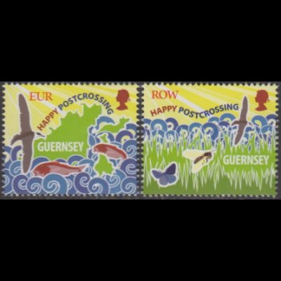 Guernsey MiNr. 1572-73 Postkartennetzwerk Postcrossing (2 Werte)