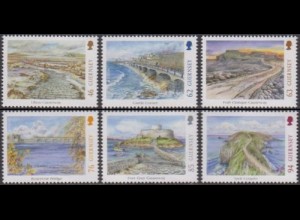 Guernsey MiNr. 1678-83 Brücken und Dammwege, Europa 18 (6 Werte)