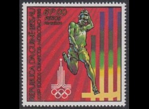 Guinea-Bissau Mi.Nr. 556A Olympische Sommerspiele Moskau Kurzstreckenlauf (6,00)