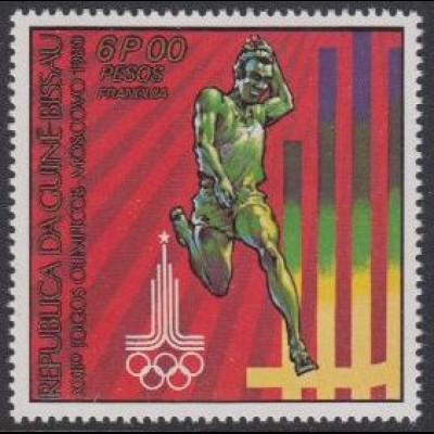 Guinea-Bissau Mi.Nr. 556A Olympische Sommerspiele Moskau Kurzstreckenlauf (6,00)