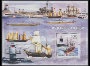 Guinea-Bissau Mi.Nr. Block 550 Segelschiff Savannah vor Leuchtturm 