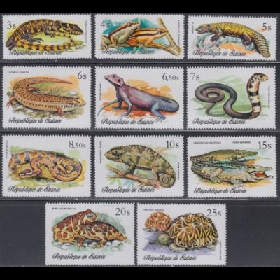 Guinea Mi.Nr. 782-92A Reptilien und Amphibien (11 Werte)