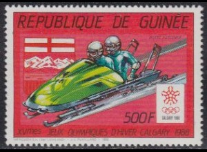 Guinea Mi.Nr. 1152A Olympia 1988 Calgary, Zweierbob (500)