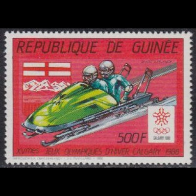 Guinea Mi.Nr. 1152A Olympia 1988 Calgary, Zweierbob (500)