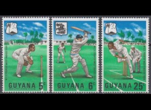 Guyana Mi.Nr. 298-300 Besuch des Marylebone Kricket Klubs (3 Werte)