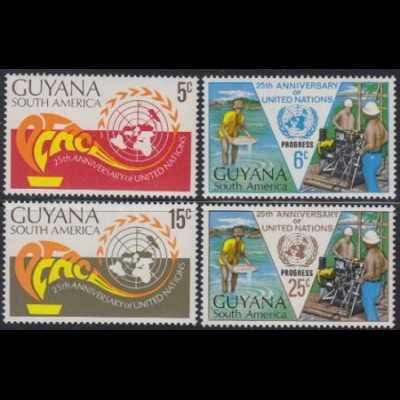 Guyana Mi.Nr. 376-79 25 Jahre UNO (4 Werte)