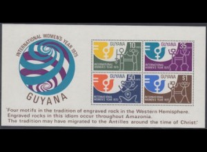 Guyana Mi.Nr. Block 4 Int. Jahr der Frau, Felszeichnungen 