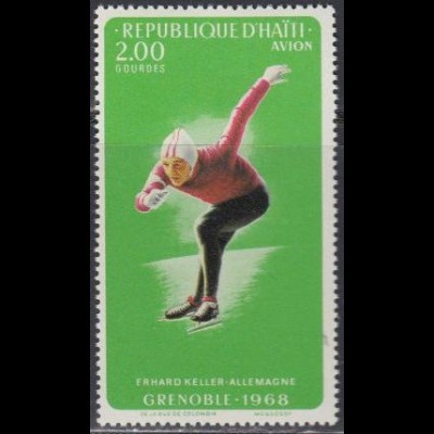 Haiti Mi.Nr. 994 Olympia 1968 Grenoble, Erhard Keller, Eisschnellauf (2,00)