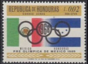 Honduras Mi.Nr. 696 Olympia 1968 Mexiko, Flaggen Mexiko und Honduras (0,02)
