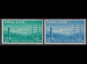 Indien Mi.Nr. 230-31 100Jahre ind.Telegraphie, Telegrafenleitungen (2 Werte)