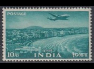 Indien Mi.Nr. 247 Freim. Flugzeug über Strand von Bombay (10)
