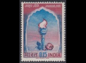 Indien Mi.Nr. 387 1.Todestag Jawaharlal Nehru, Fackel, Rose (0,15)