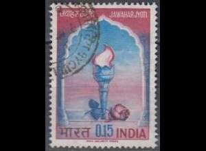 Indien Mi.Nr. 387 1.Todestag Jawaharlal Nehru, Fackel, Rose (0,15)