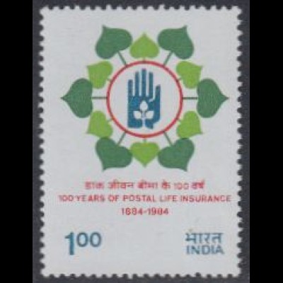 Indien Mi.Nr. 979 100Jahre Post-Lebensversicherung (1,00)