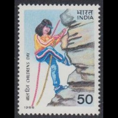 Indien Mi.Nr. 1068 Tag des Kindes, Mädchen beim Klettern (50)