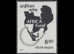 Indien Mi.Nr. 1080 Afrika-Hilfe, Landkarte (6,50)
