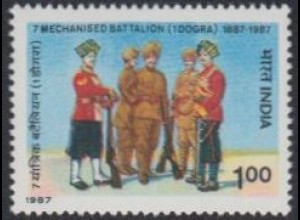 Indien Mi.Nr. 1098 100Jahre 7.Motorisiertes Bataillon, Soldaten (1,00)