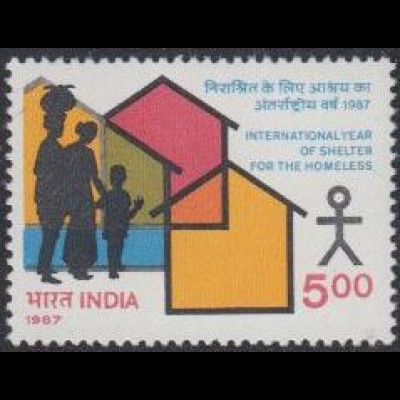 Indien Mi.Nr. 1111 Int.Jahr für menschenwürdiges Wohnen (5,00)