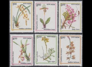 Indien Mi.Nr. 1320-25 Orchideen (6 Werte)