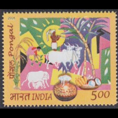 Indien Mi.Nr. 2120 Pongal-Fest, u.a. Reisbauern (5,00)