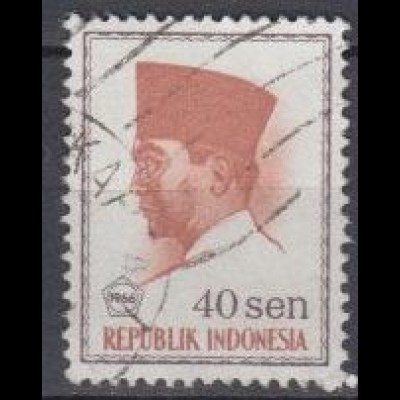 Indonesien Mi.Nr. 525 Freim. Präs.Sukarno, mit Jahreszahl und Währung (40)