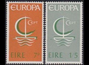 Irland Mi.Nr. 188-89 Europa 66, Stilisiertes Segelboot (2 Werte)