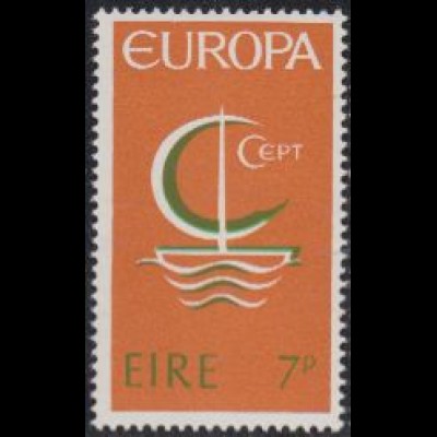 Irland Mi.Nr. 188 Europa 66, Stilisiertes Segelboot (7)