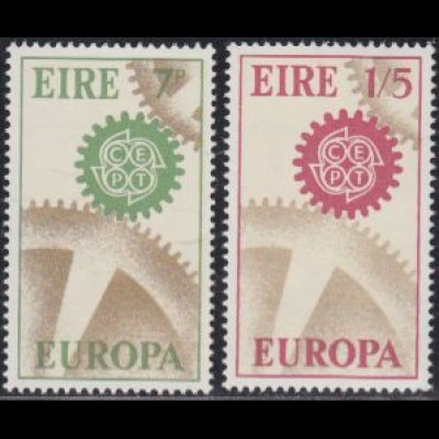 Irland Mi.Nr. 192-93 Europa 67, Zahnräder (2 Werte)