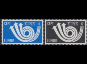 Irland Mi.Nr. 289-90 Europa 73, Stilisiertes Posthorn (2 Werte)