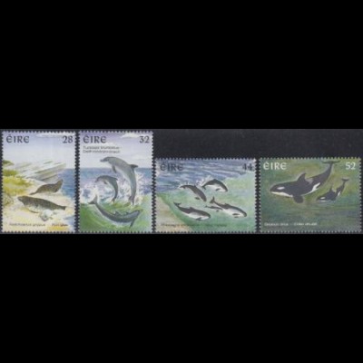 Irland Mi.Nr. 989-92 Meeressäugetiere, Robbe, Tümmler, Wal (4 Werte)