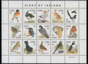 Irland Mi.Nr. Zd.bogen 1051,1100,1120-32 Freim. Einheimische Vögel