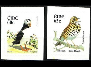 Irland Mi.Nr. 1556-1557 Einheimische Vögel (selbstklebend) (2 Werte)