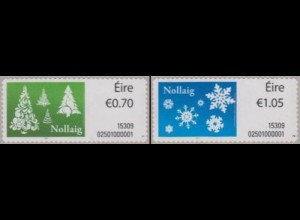 Irland ATM Sonderdruck MiNr. 63-64So Weihnachten, skl (2 Werte)