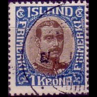 Island Mi.Nr. 96 König Christian X. im Oval (1)