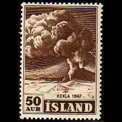 Island Mi.Nr. 250a Freim. Ausbruch des Vulkans Hekla (50)