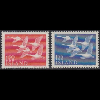 Island Mi.Nr. 312-13 NORDEN, Schwäne (2 Werte)