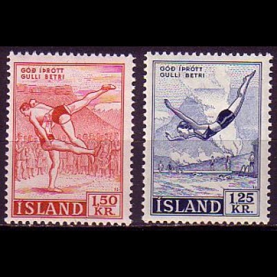 Island Mi.Nr. 314-15 Freim. Sport (2 Werte)