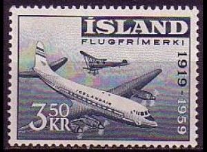 Island Mi.Nr. 333 Luftverkehr, Flugzeuge Viscount 700 + Avro 504 K (3,50)