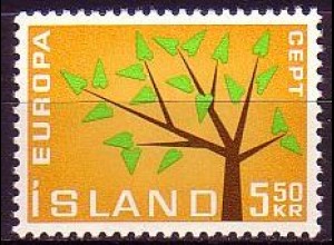 Island Mi.Nr. 364 Europa 62, stil. Baum mit Blättern (5,50)