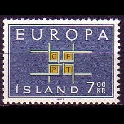 Island Mi.Nr. 374 Europa 63, Buchstaben CEPT in Ornament (7)
