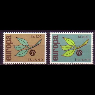 Island Mi.Nr. 395-96 Europa 65, Zweig mit Frucht (2 Werte)