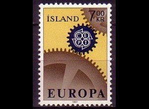 Island Mi.Nr. 409 Europa 67, Zahnräder (7)
