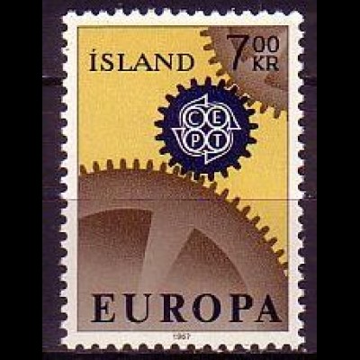 Island Mi.Nr. 409 Europa 67, Zahnräder (7)